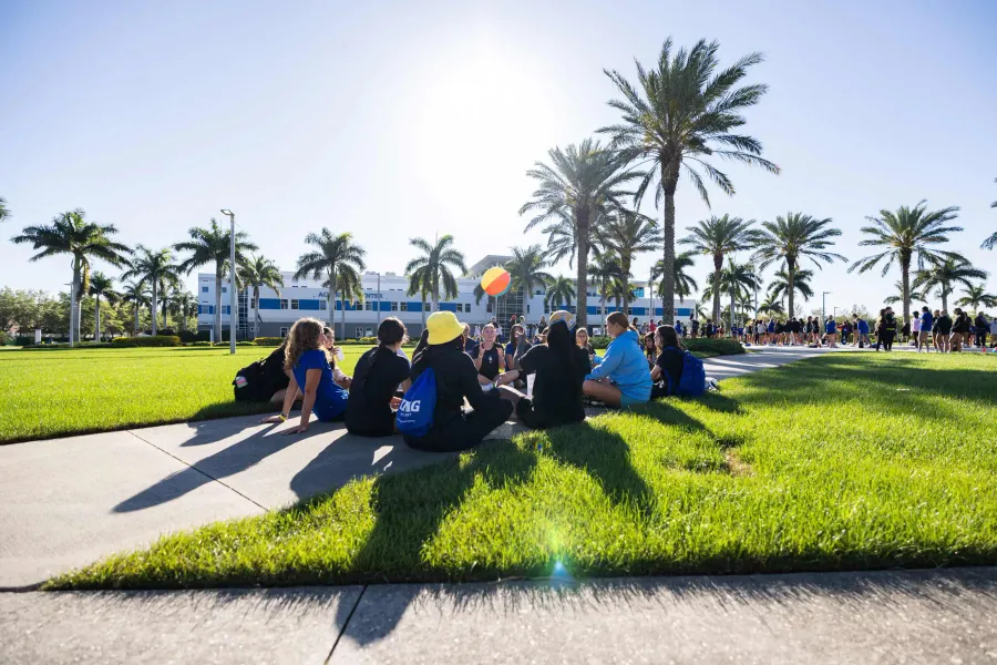 IMG Academy campus residence with pool and palm trees