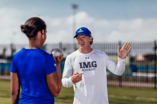 Professional coach training athlete at IMG Academy