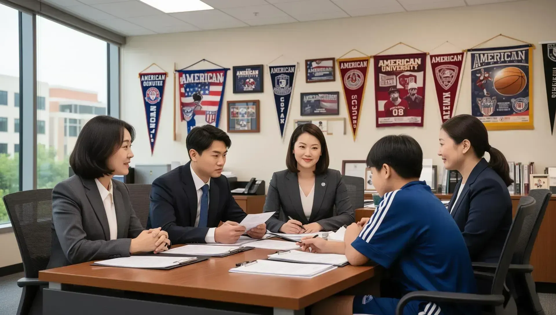 IMG Academy アドミッションカウンセラーと相談する日本人家族
